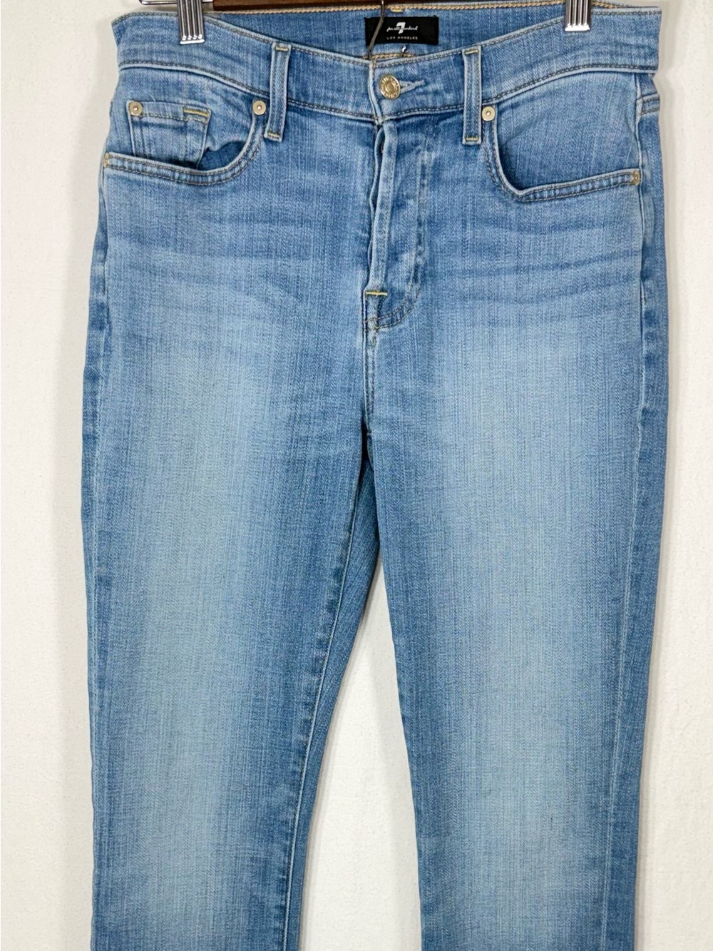 7 For All Mankind Light Wash Skinny Jeans
